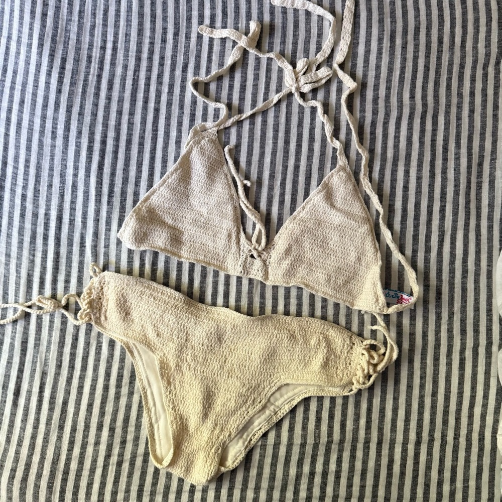 Beauty and the Beach - Crochet Cream Bikini Set